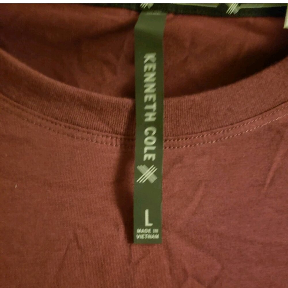 Kenneth Cole Active Men Core Collection T-shirt Short Sleeve Crew Burgundy Large - Picture 6 of 6